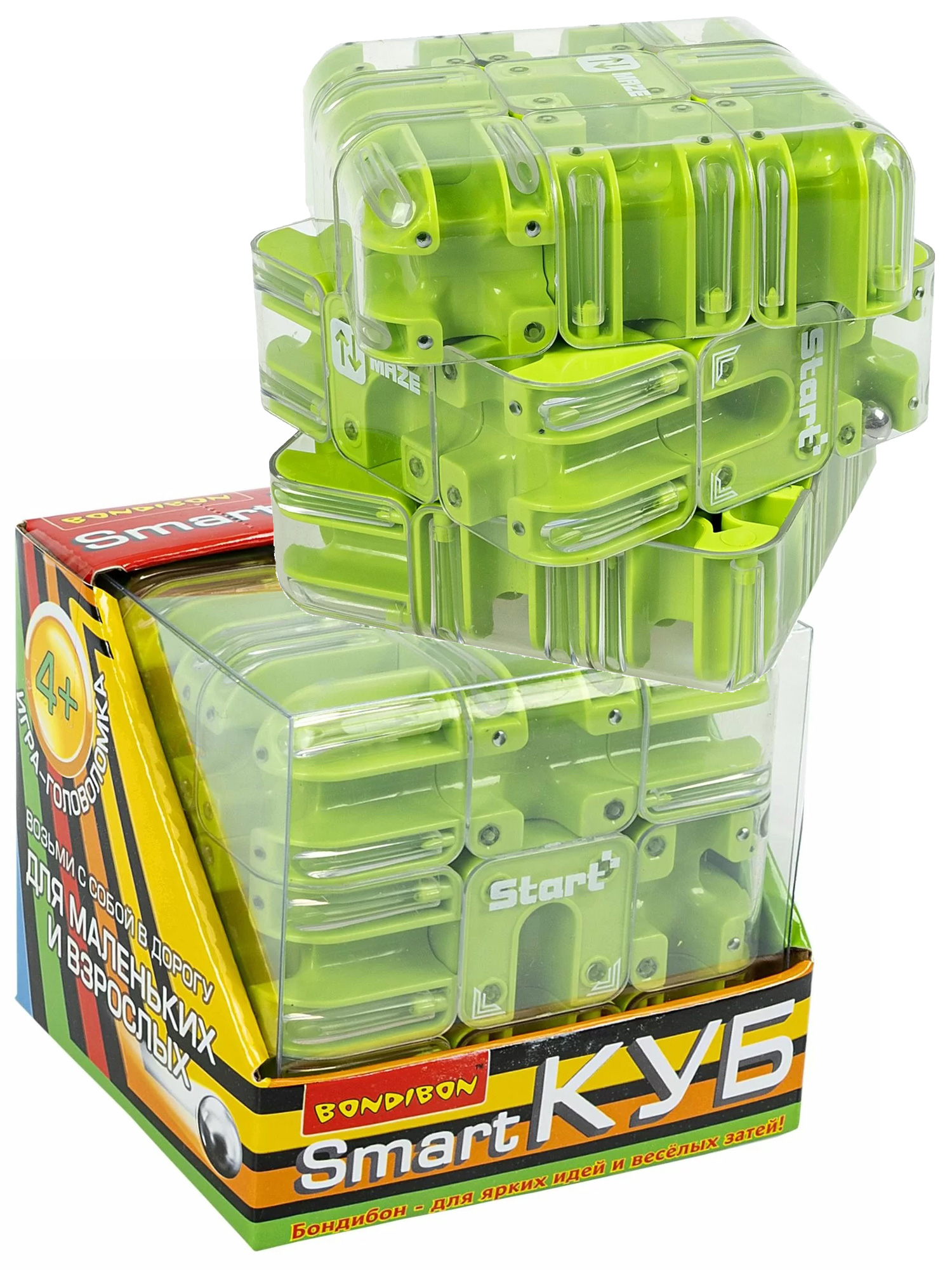 Игра-головоломка Smart КУБ. 3D-лабиринт крутящийся цвет зелёный