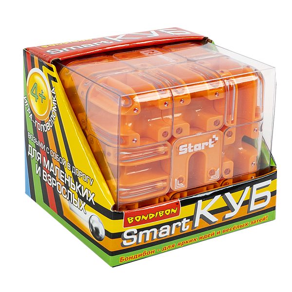 Игра-головоломка Smart КУБ. 3D-лабиринт крутящийся цвет оранжевый